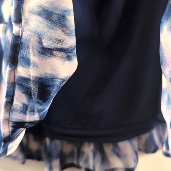 Banana Republic Ruffles Tie Dye Blue Skirt with belt Size Large - Picture 6 of 13